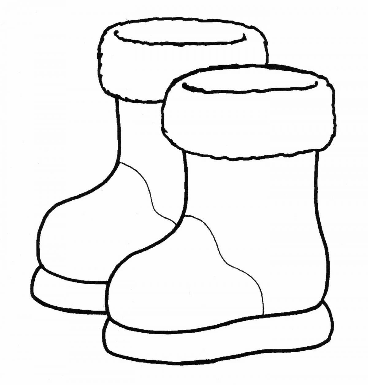 Unique winter shoes coloring page