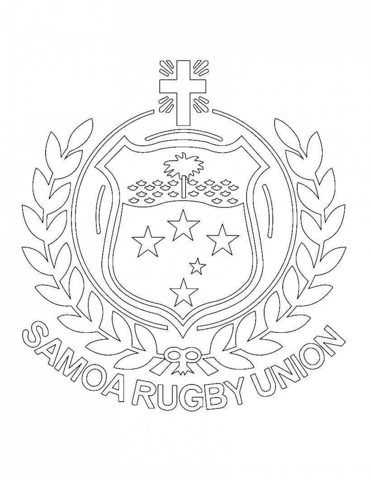 Coloring page bold emblem of the Ministry of Emergency Situations