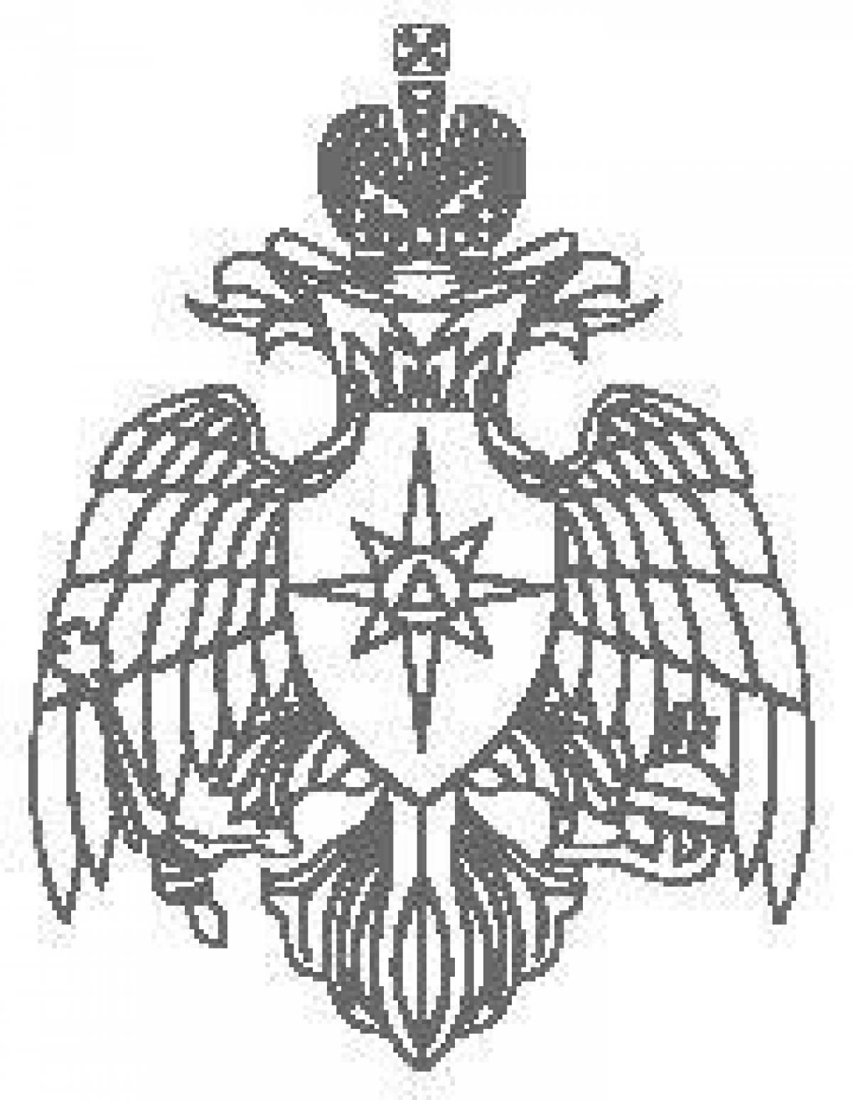 Terrific coloring of the emblem of the Ministry of Emergency Situations