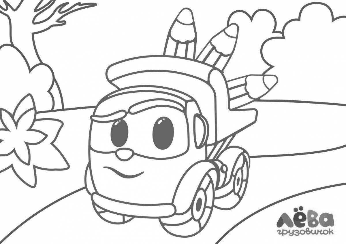 Delightful lei truck coloring page