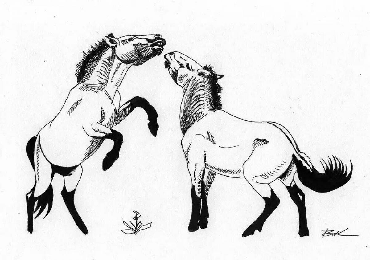 Увлекательная раскраска «лошадь пржевальского»