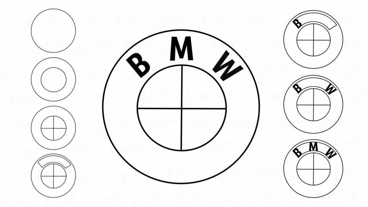 Coloring book funny sign bmw
