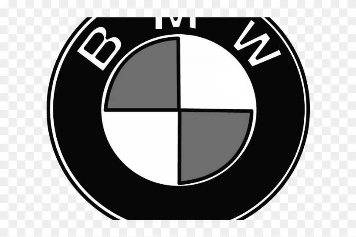 Coloring page with bold bmw sign