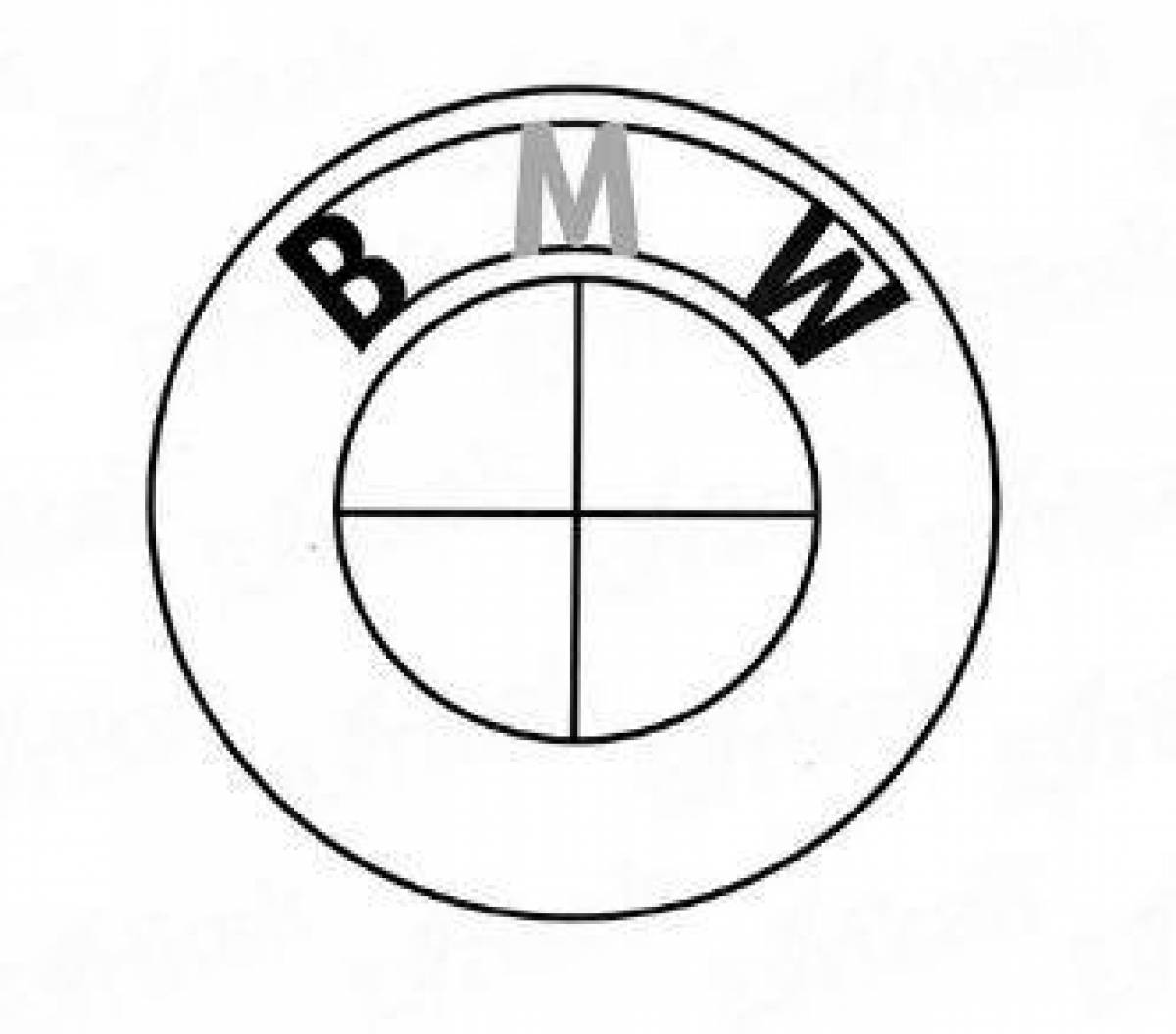 Раскраска с эффектным знаком bmw