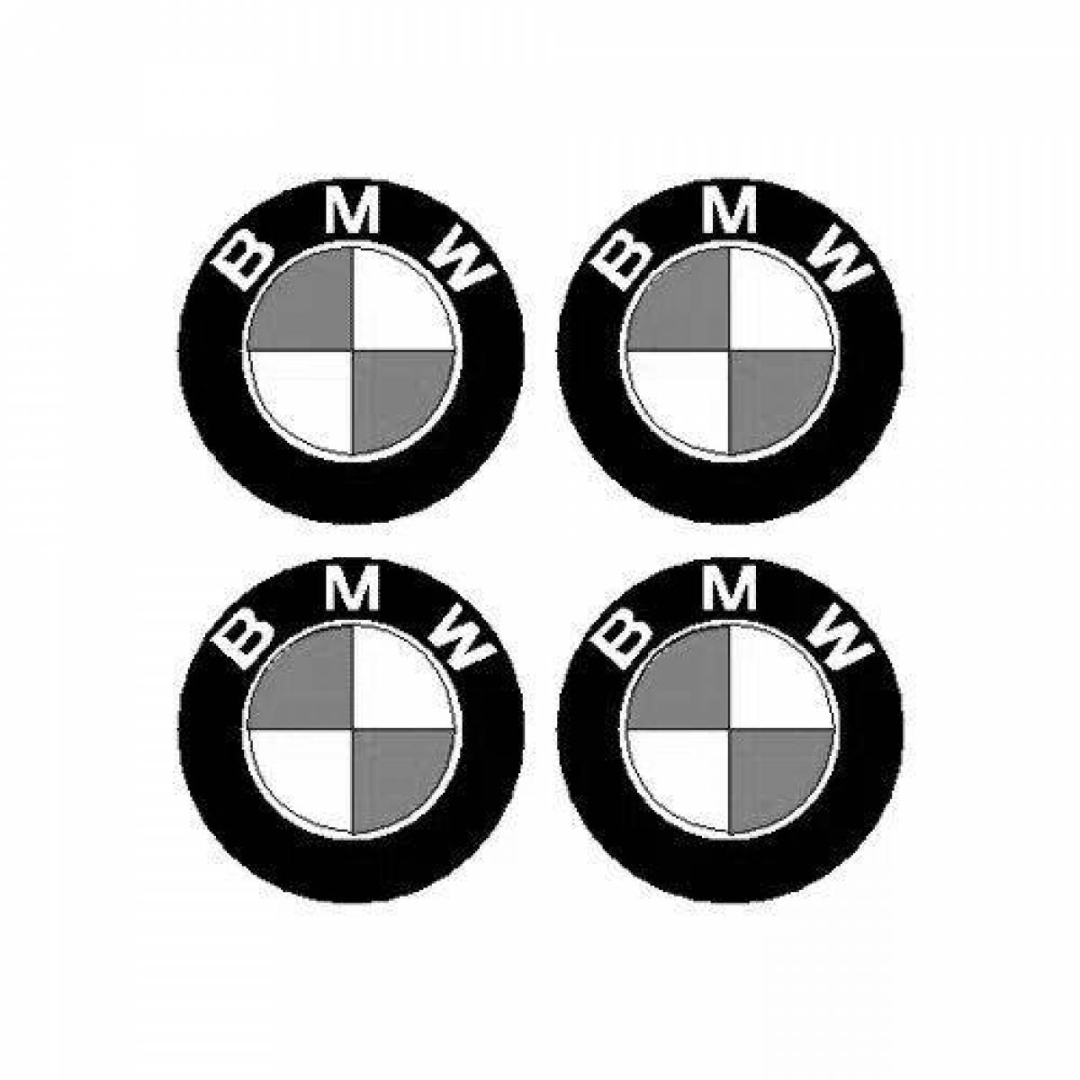 Coloring book sparkling bmw badge