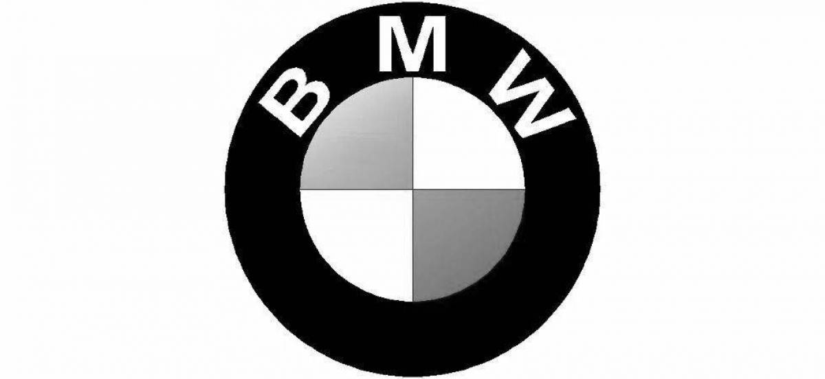 Detailed bmw sign coloring page