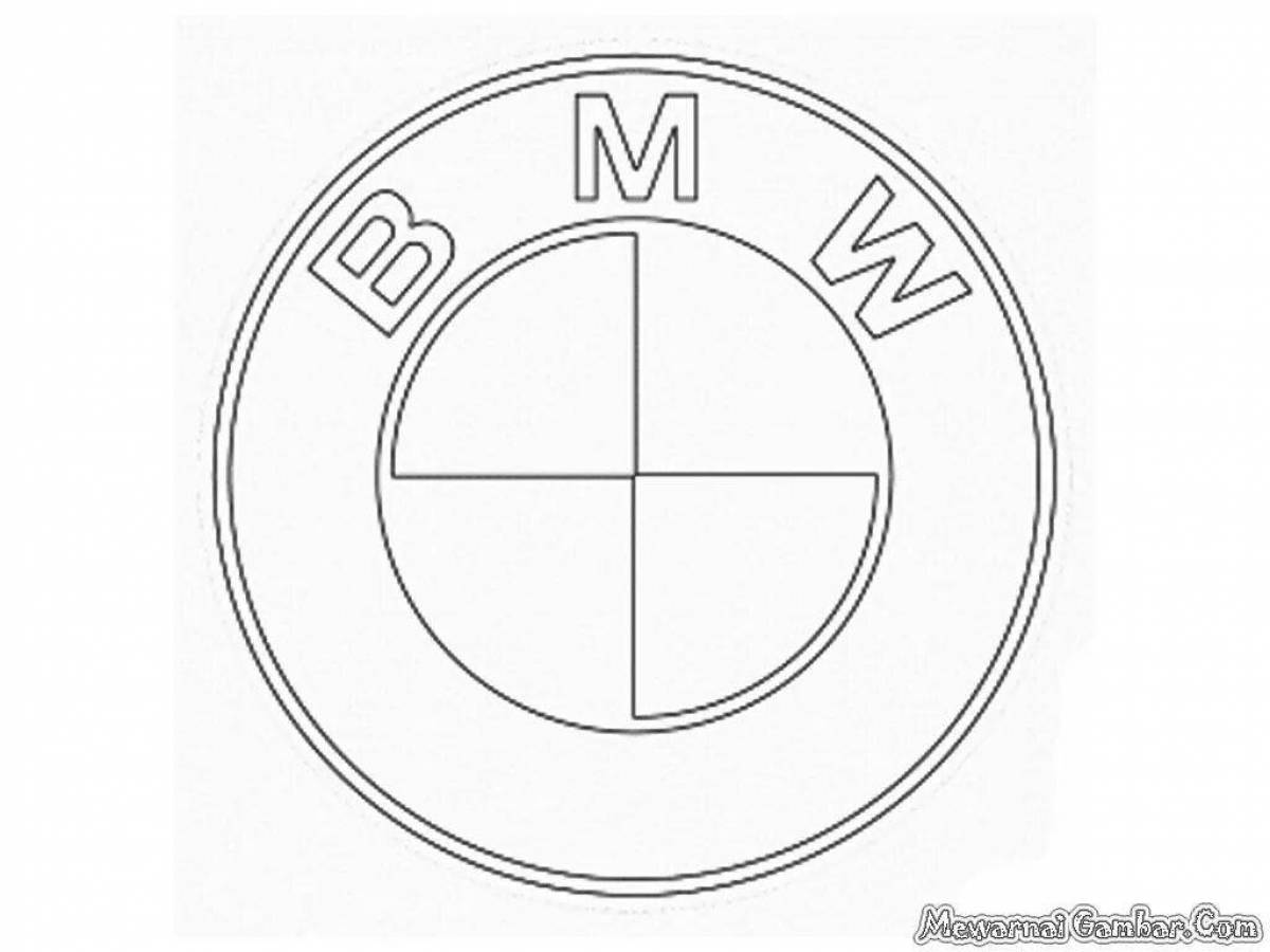 Coloring page with unique bmw badge