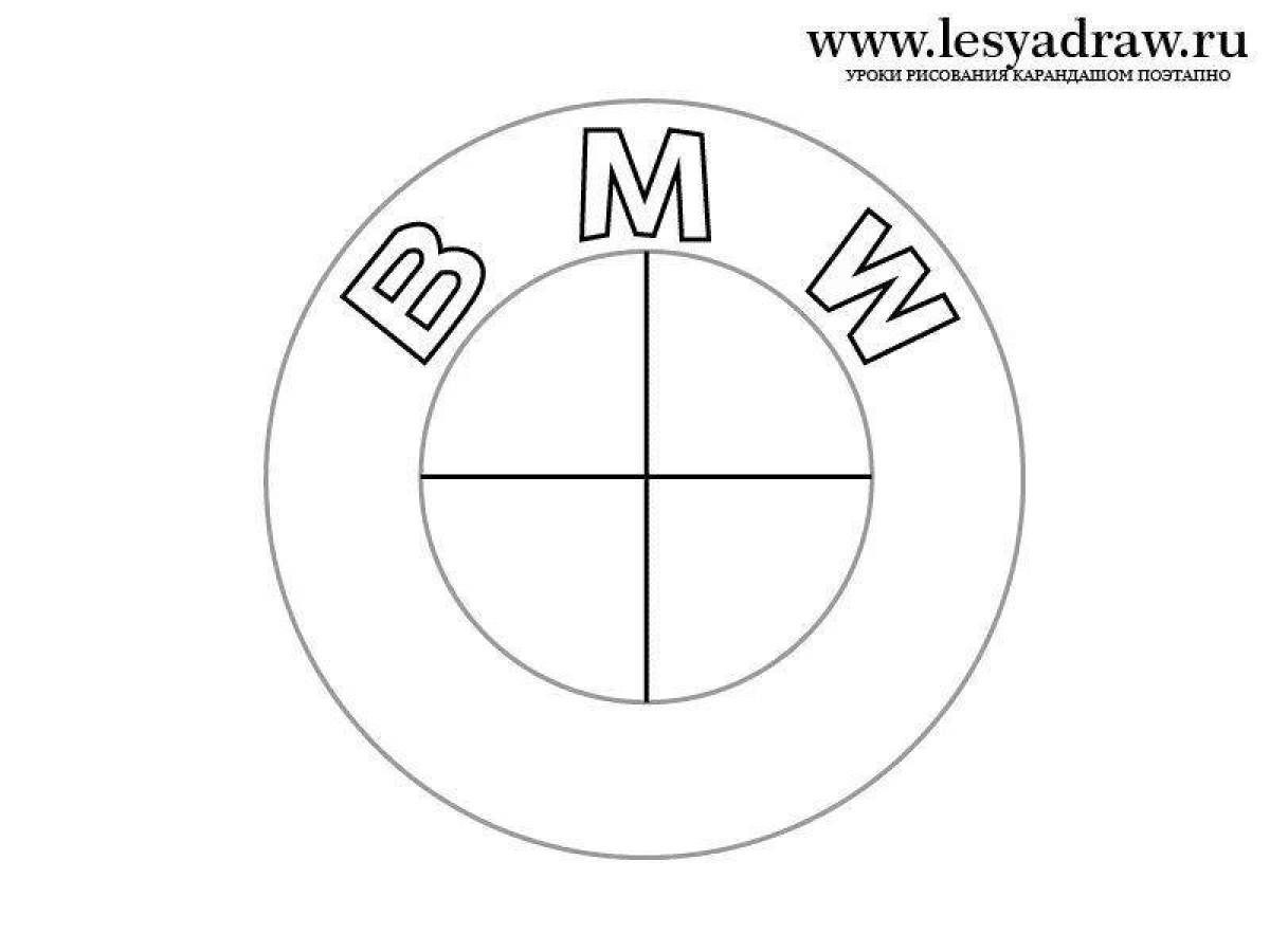 Coloring bmw art badge