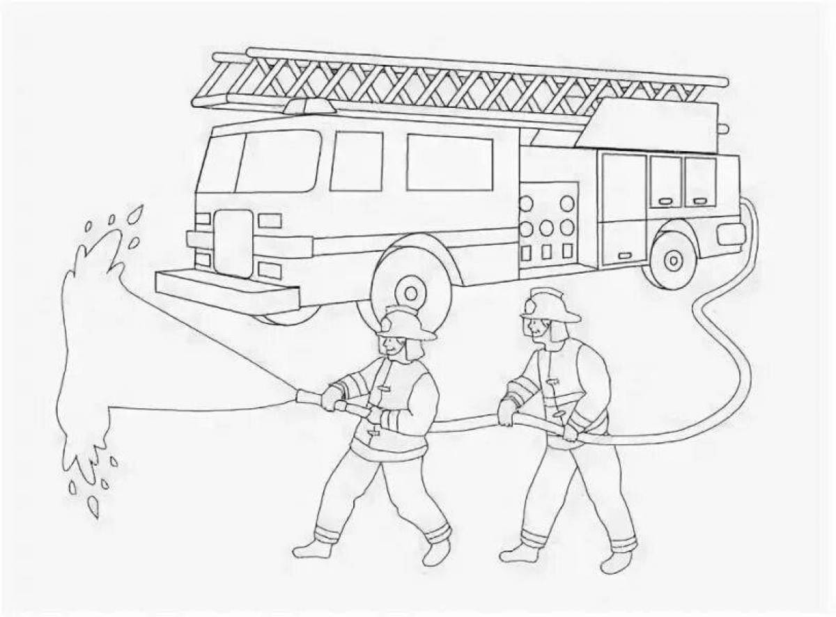 Shining fireman drawing