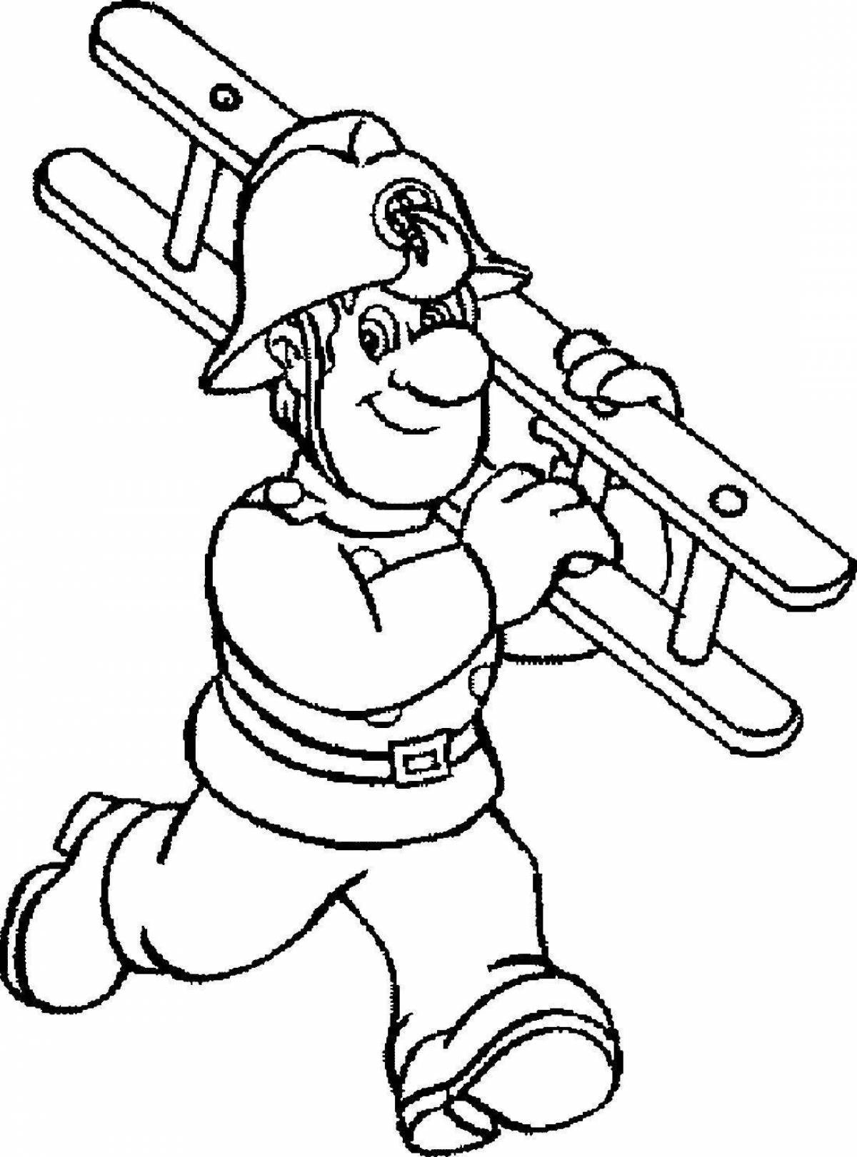 Large drawing of a fireman