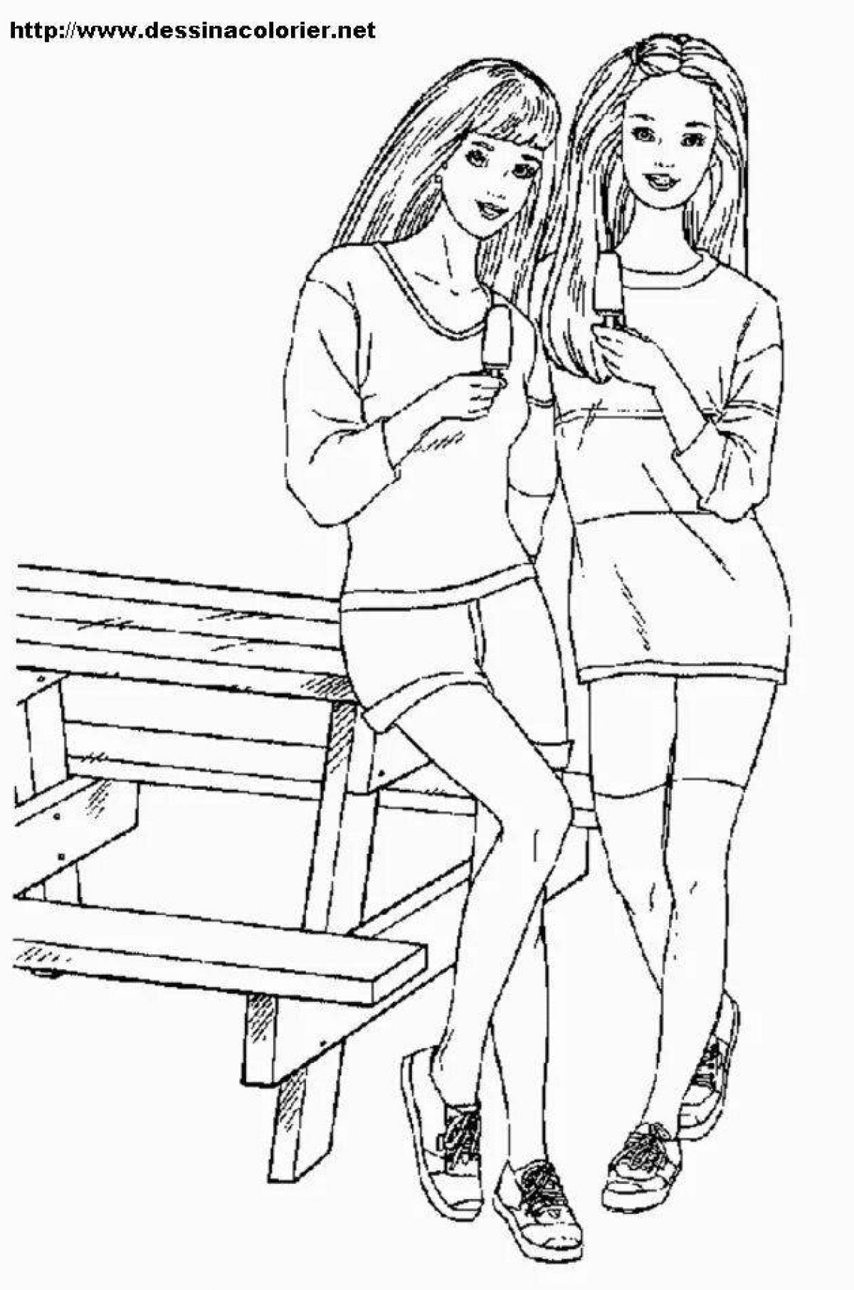 Glorious best friends coloring page