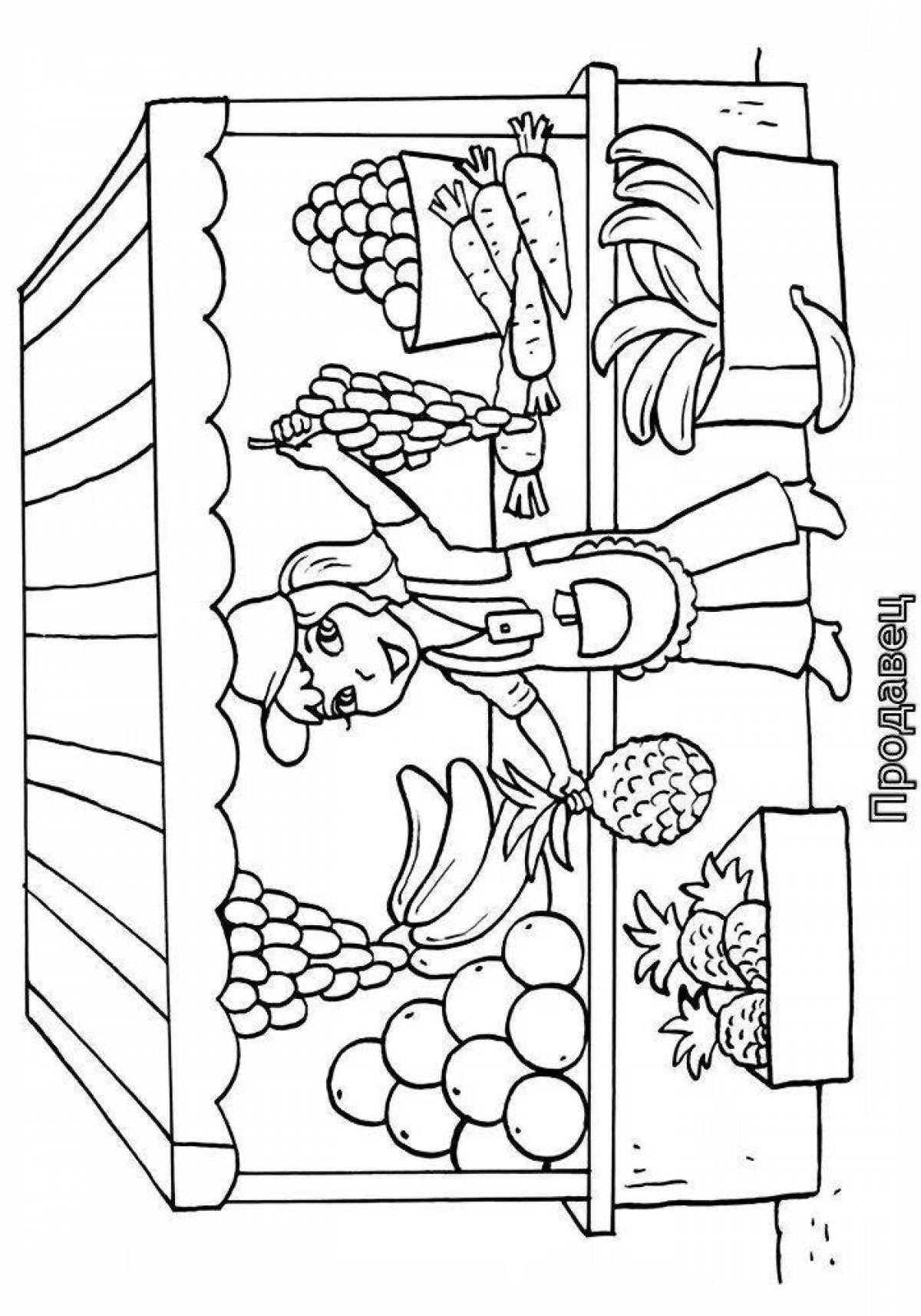 Sales profession coloring page