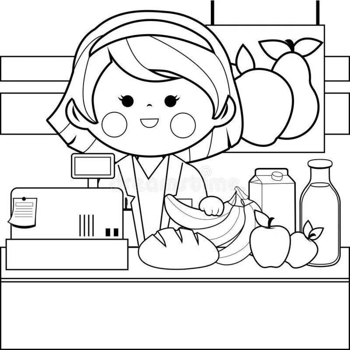 Animated sales profession coloring page
