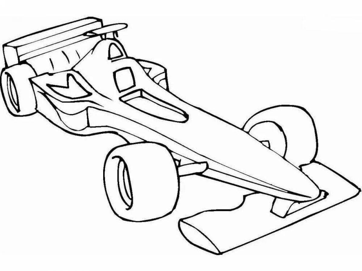Majestic racing car coloring page