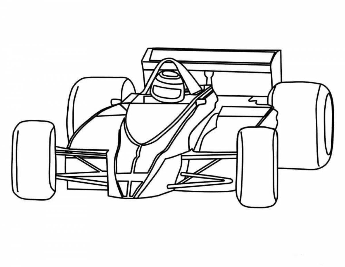 Grand racing car coloring page