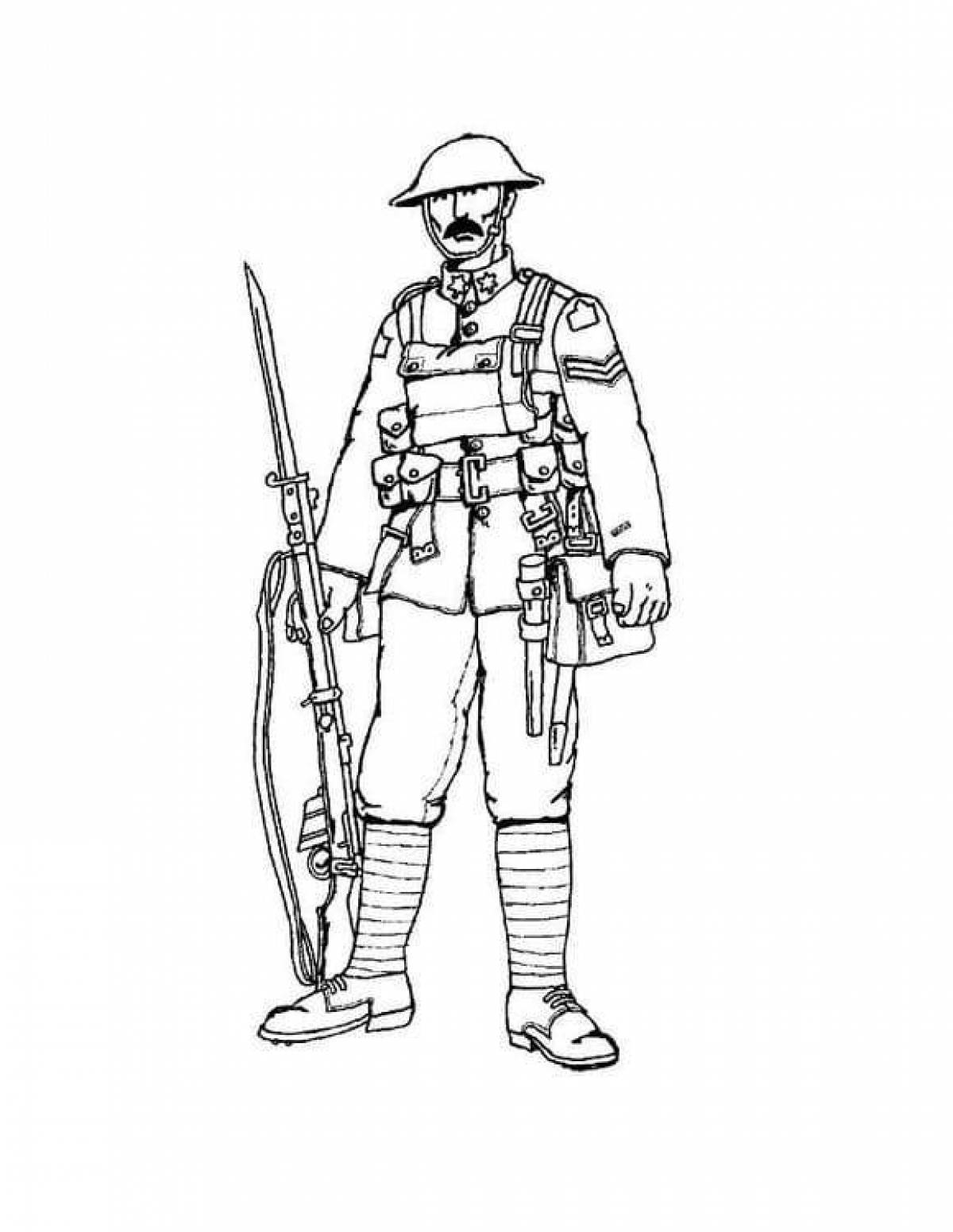 Brilliant soviet soldier coloring book