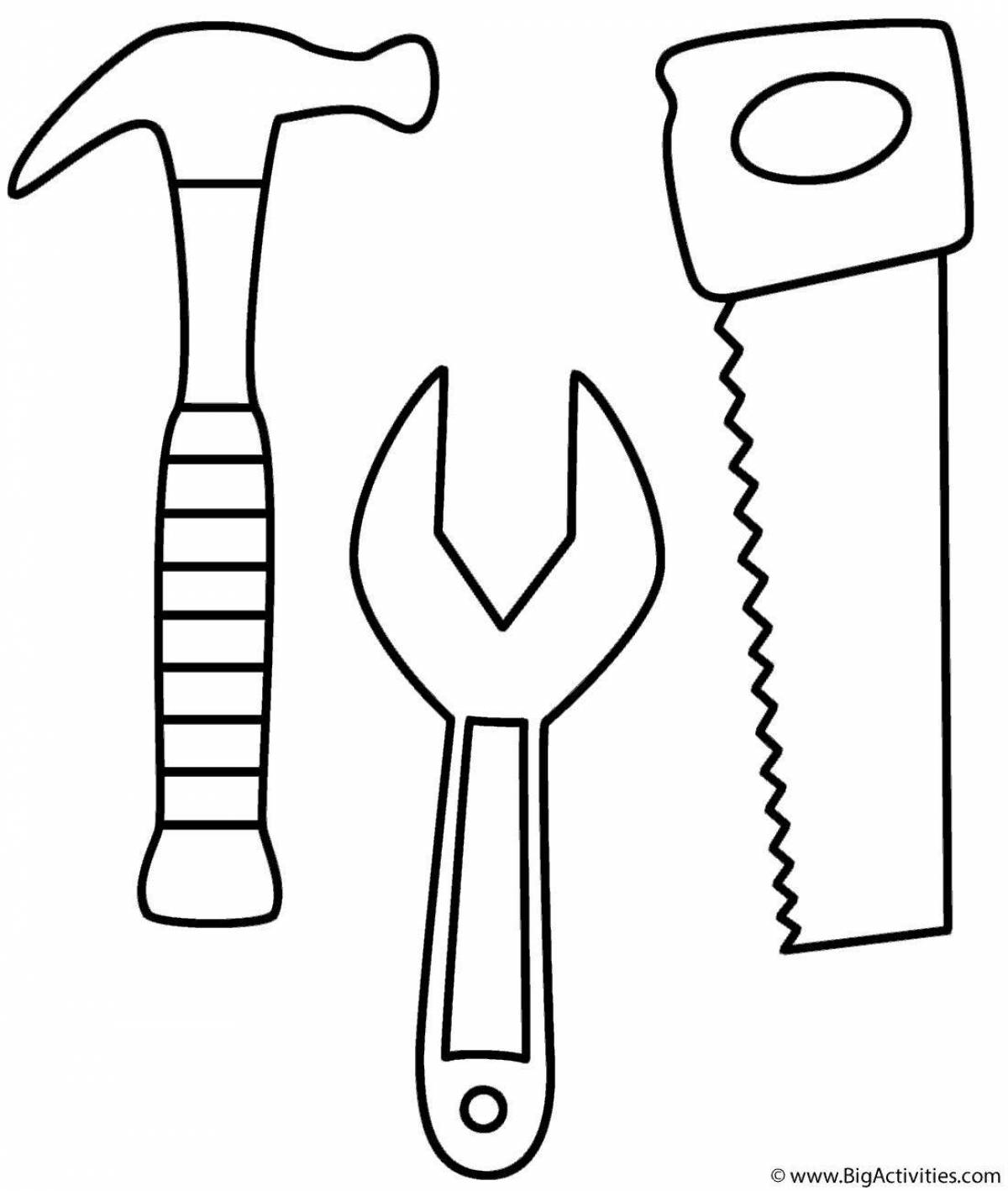 Tempting building tools coloring book