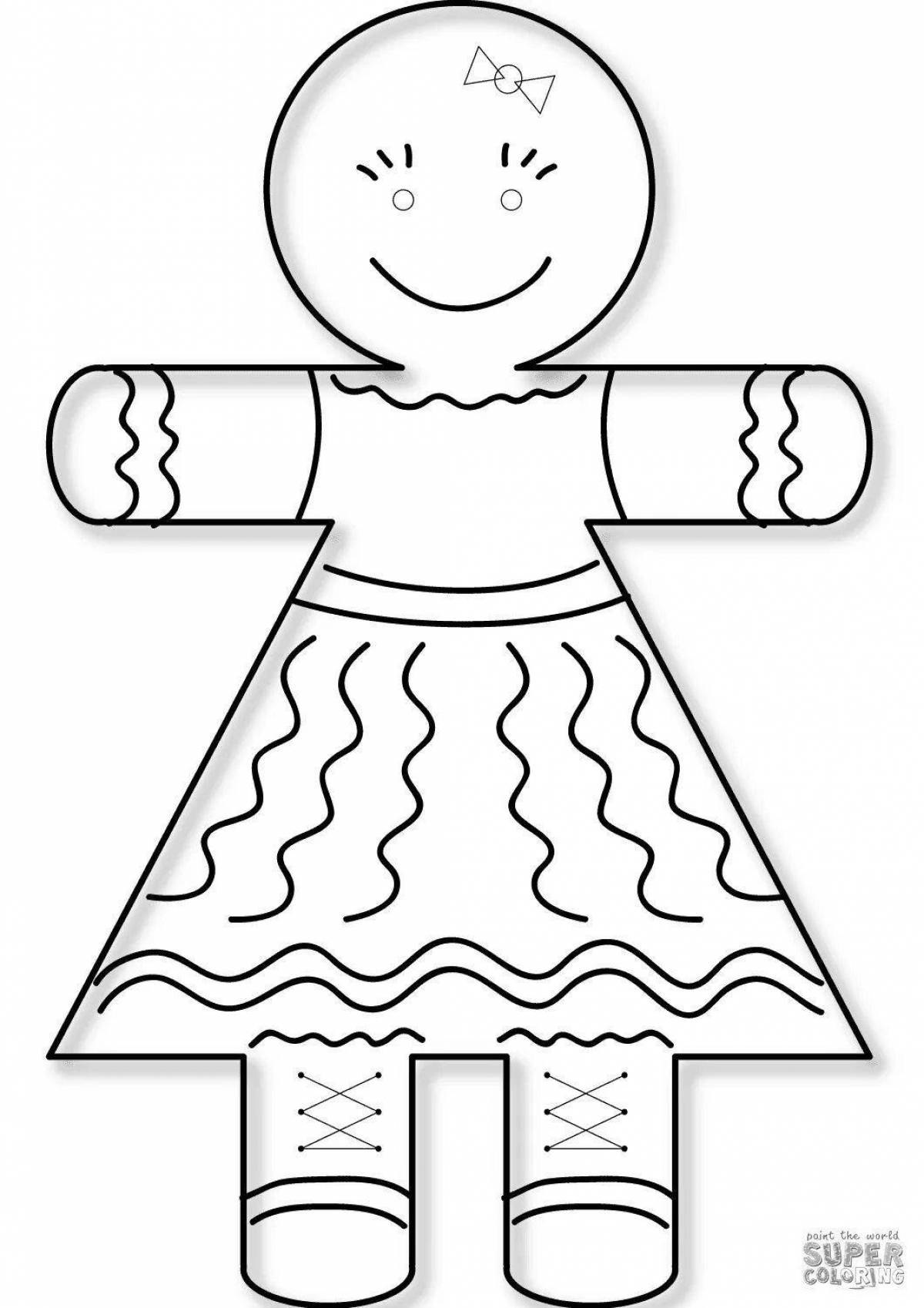 Coloring funny carnival doll