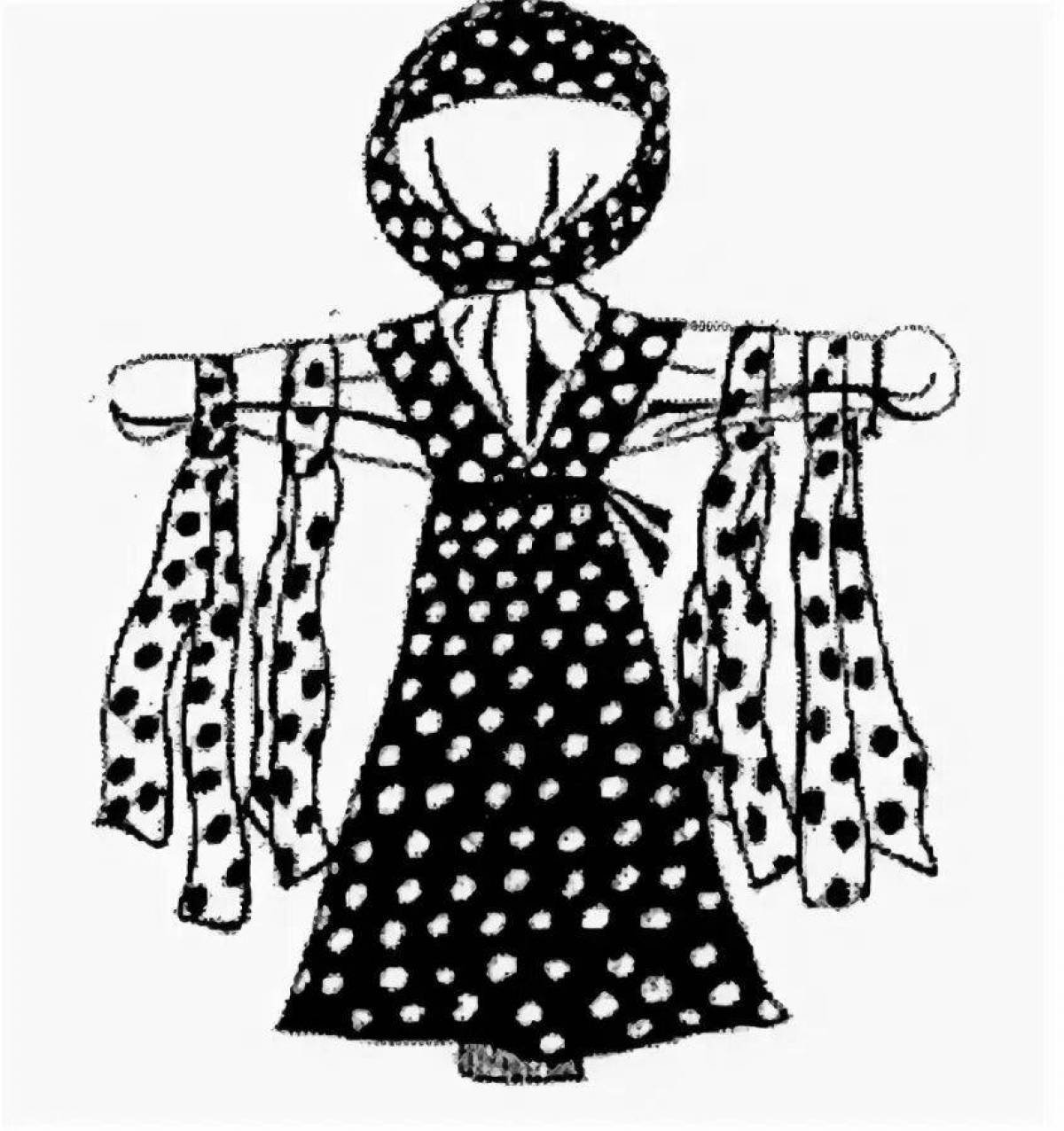 Coloring page glamor carnival doll
