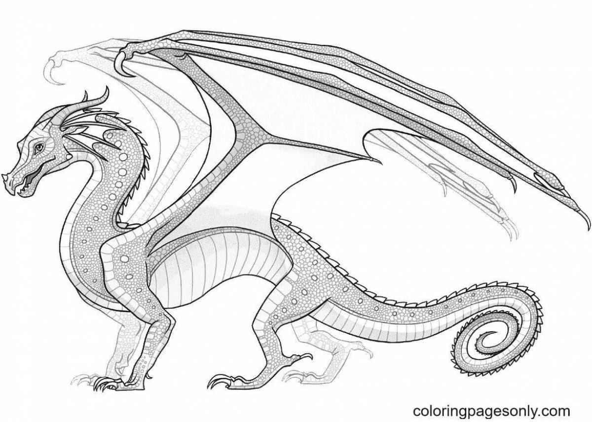 Glitter ice dragon coloring page
