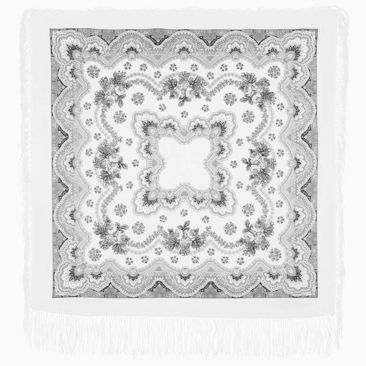 Ornamental Pavlovo Posad shawls