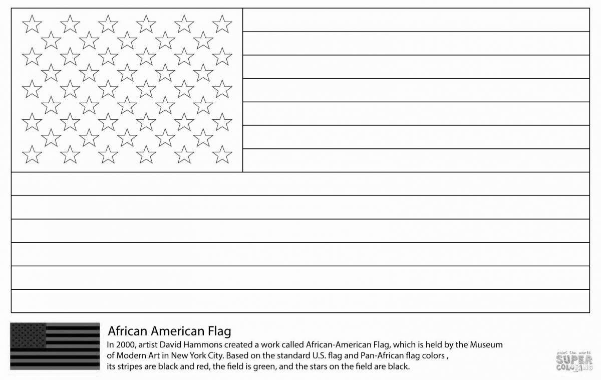 Glitter American flag coloring page