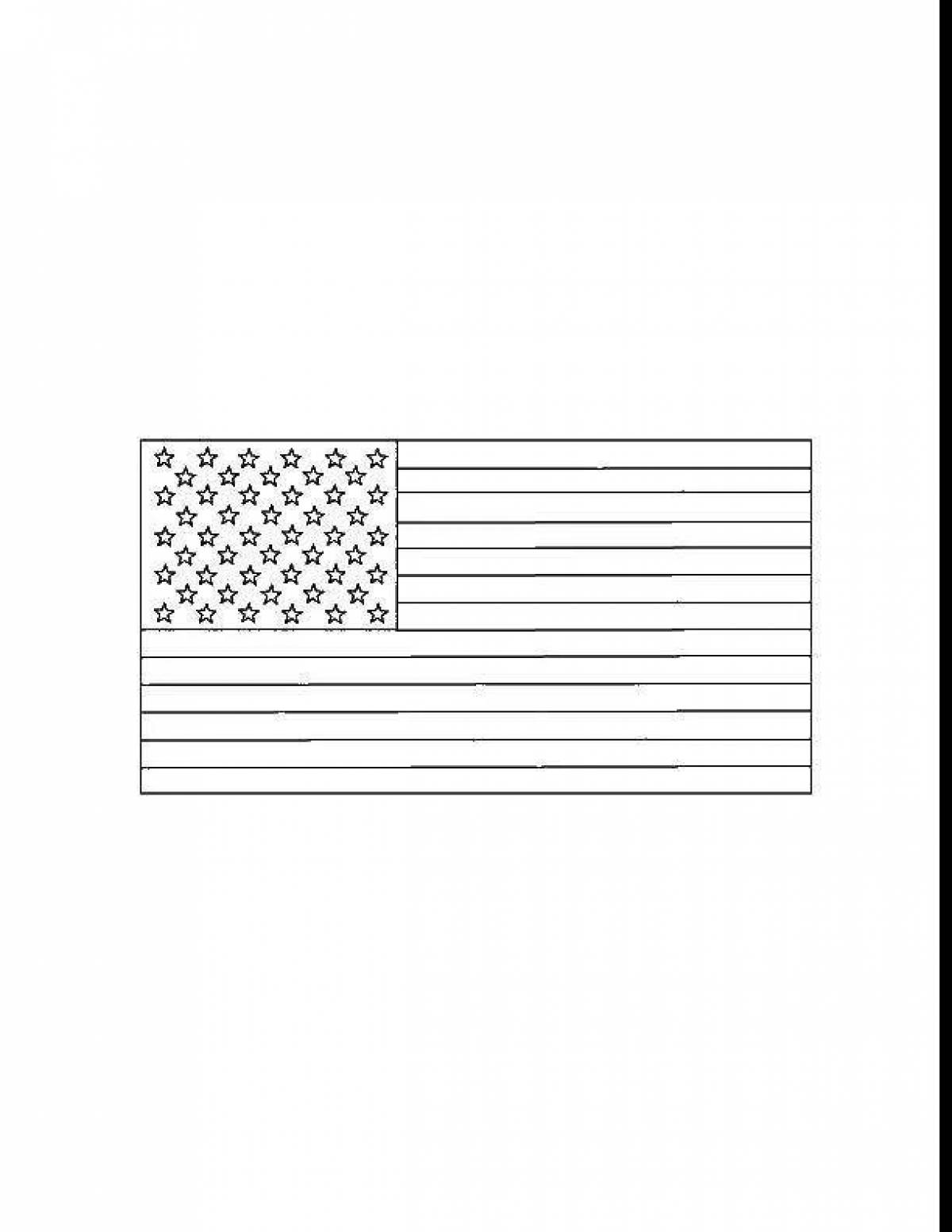 Изысканная раскраска с американским флагом