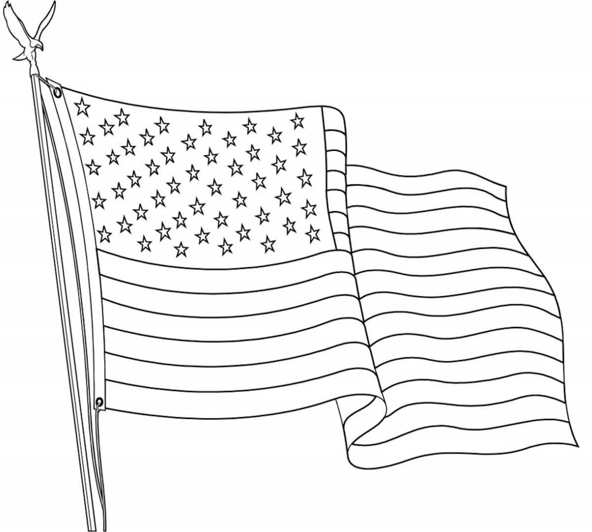 Раскраска роскошный американский флаг