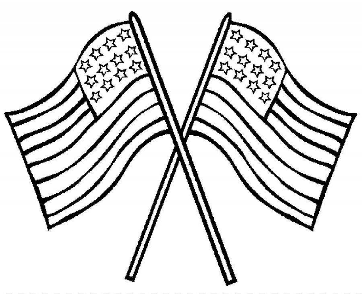 Щедрая страница раскраски американского флага