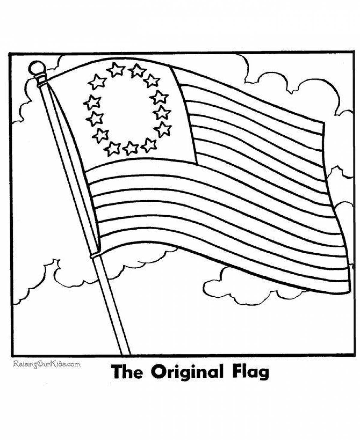 Glamorous american flag coloring page
