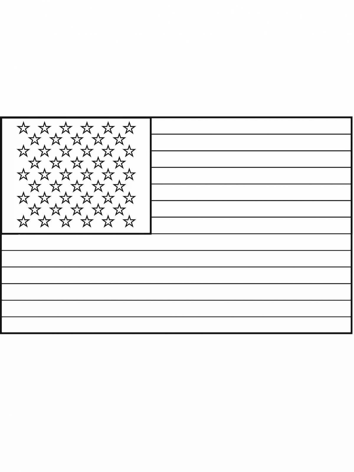 Ярко окрашенный американский флаг раскраска