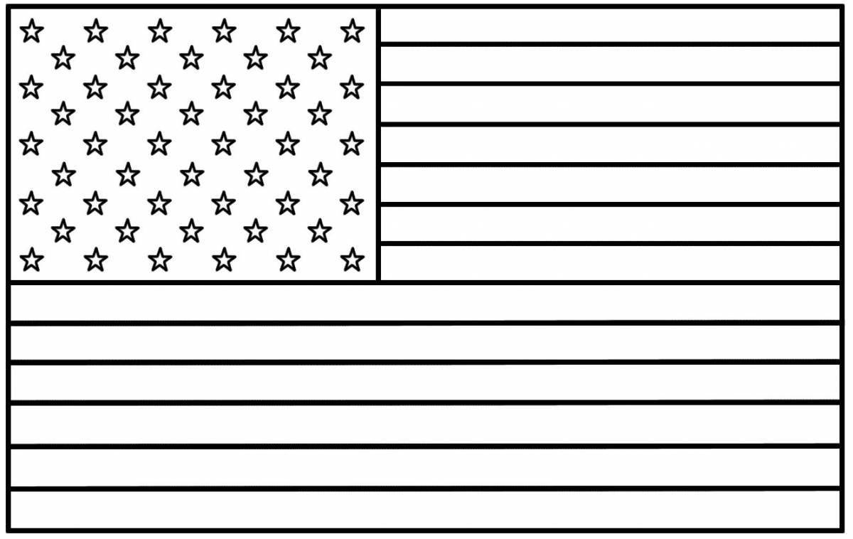 Colorful glitter american flag coloring page