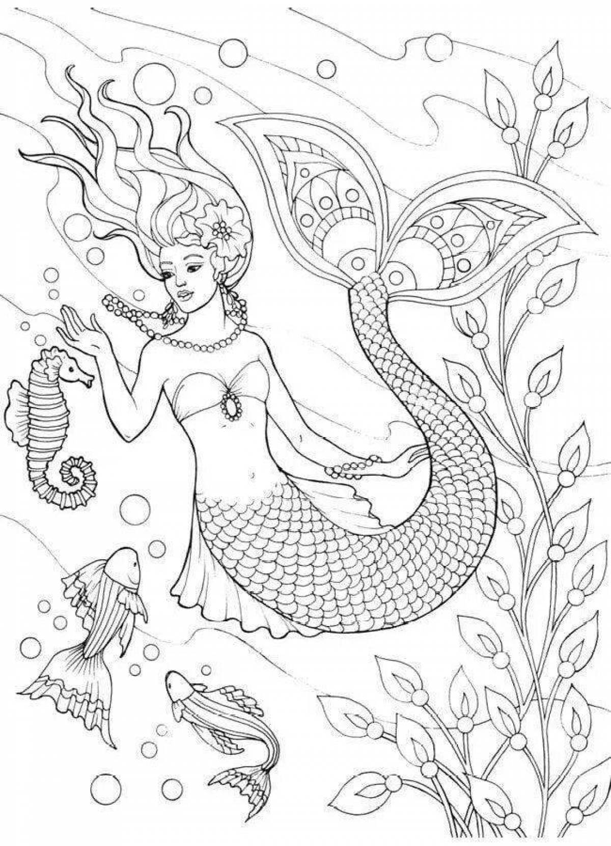 Magic coloring antistress mermaid