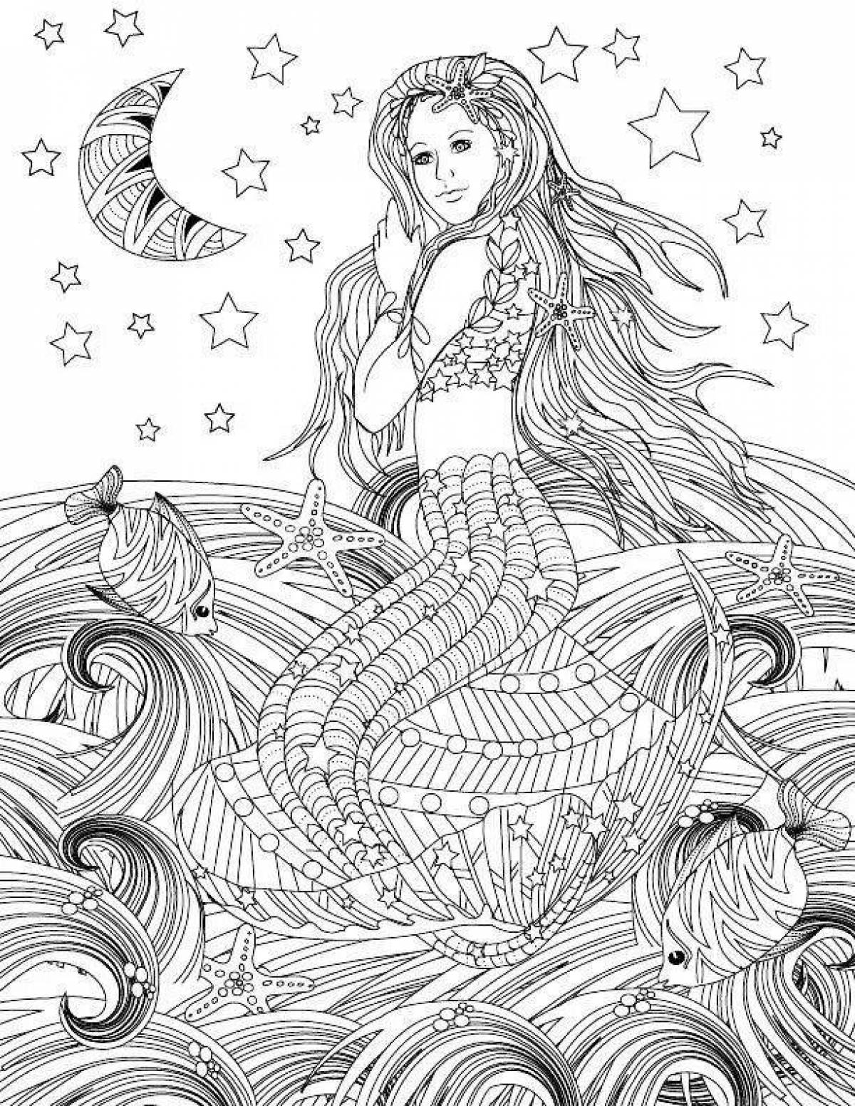 Great coloring antistress mermaid