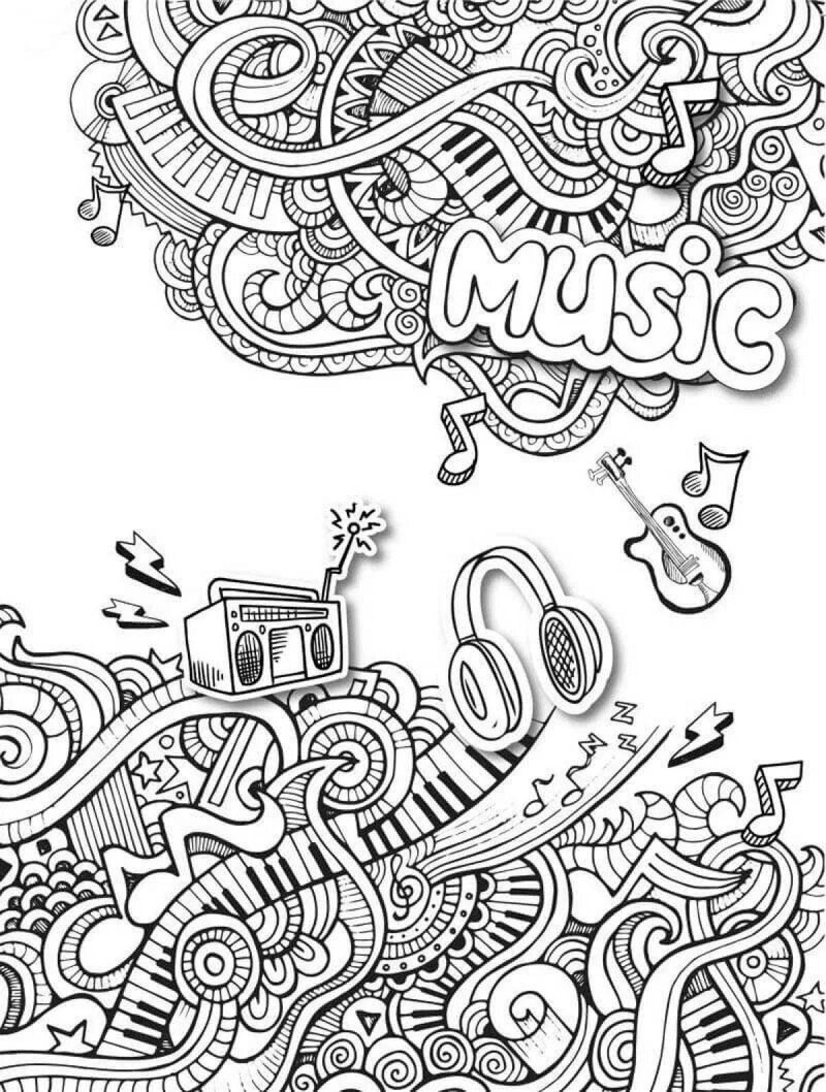 Harmonious coloring anti-stress music