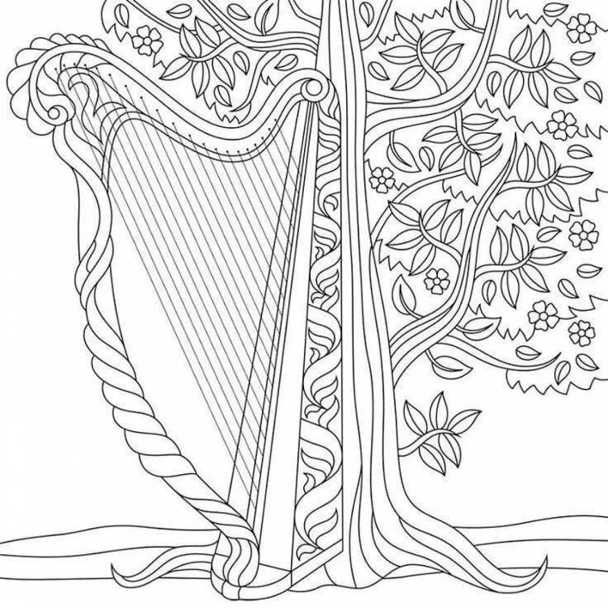 Vivacious coloring page anti-stress music