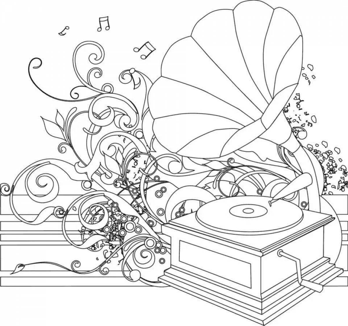 Inviting coloring anti-stress music