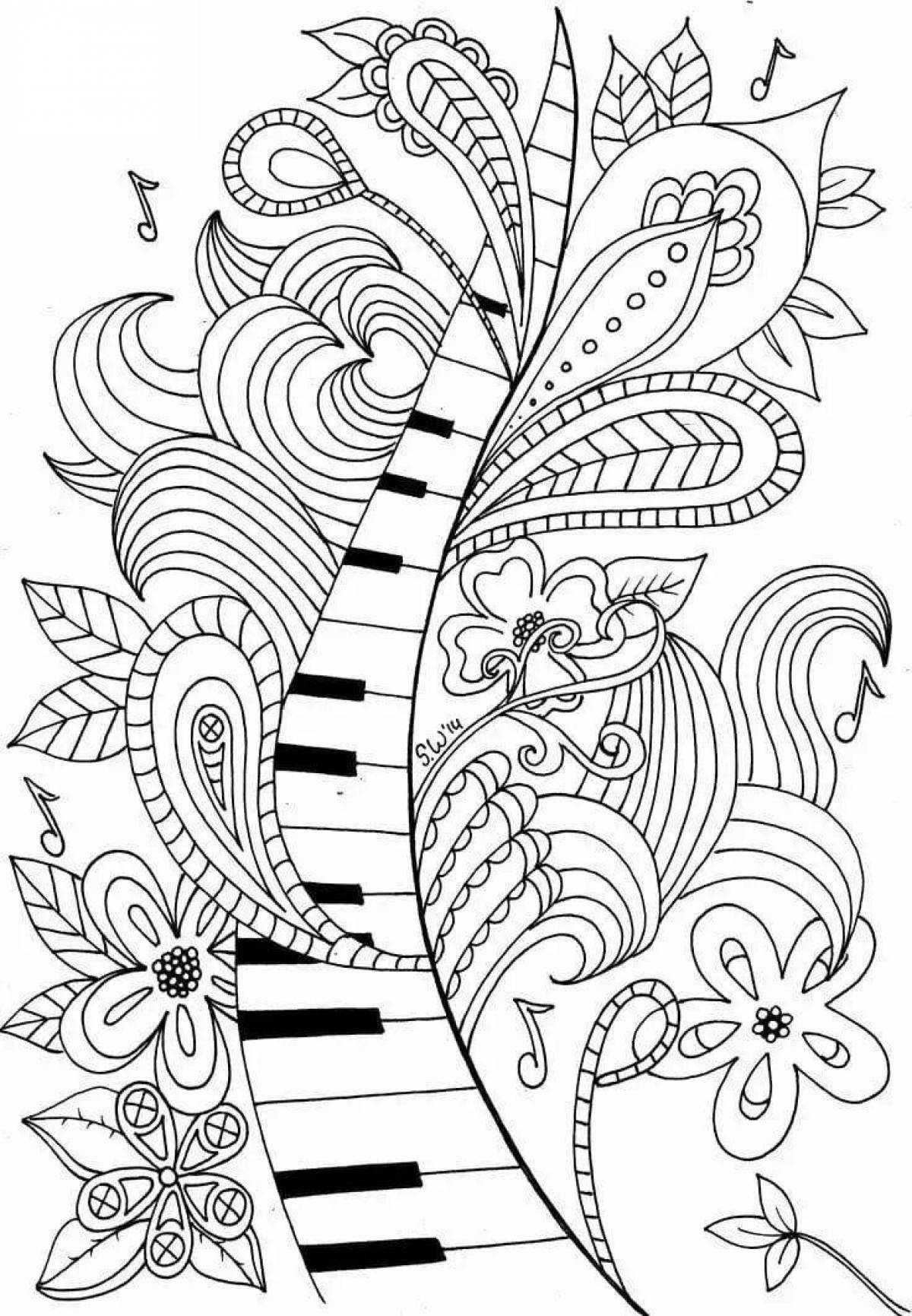 Beautiful coloring anti-stress music