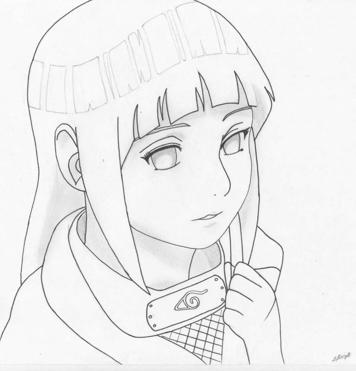 Coloring happy hyuga hinata