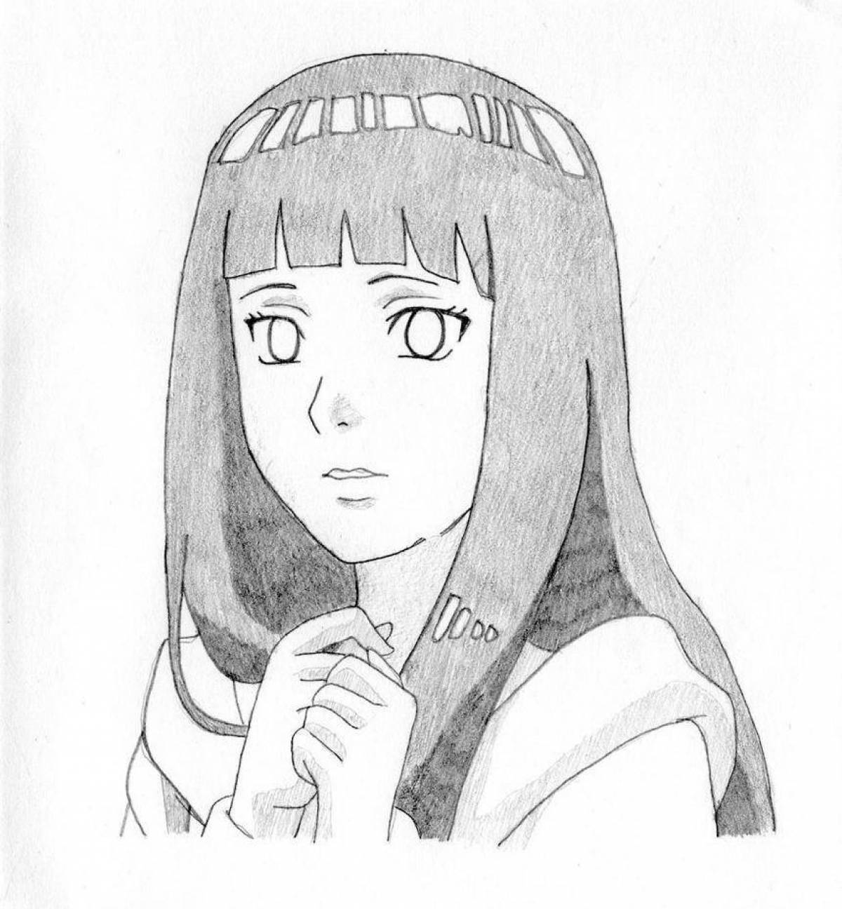 Раскраска ослепительная хьюга хината