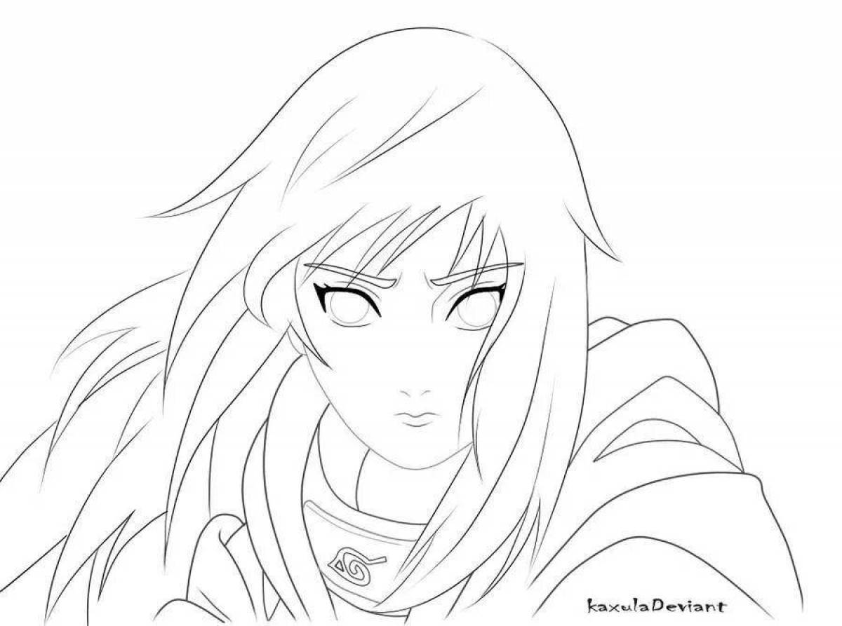 Coloring page elegant hyuga hinata