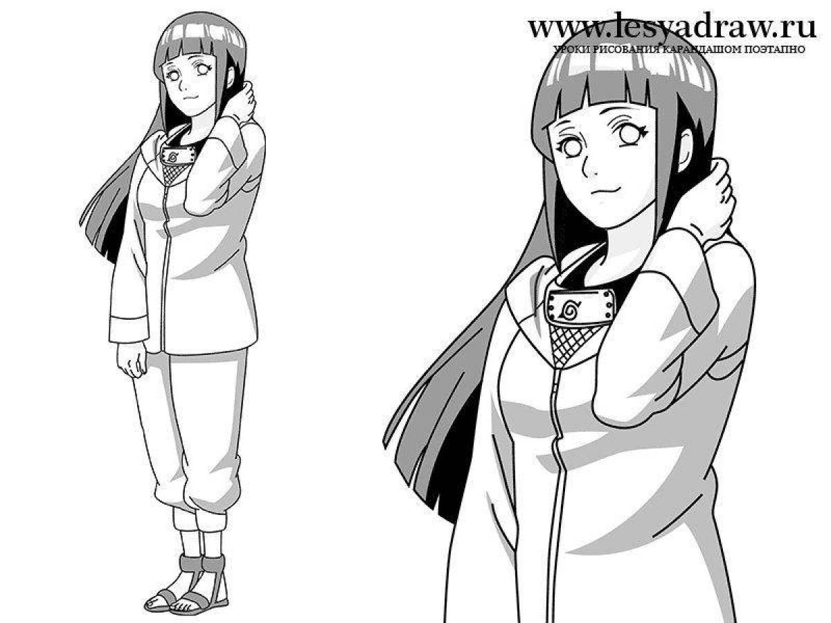 Hyuuga hinata coloring page