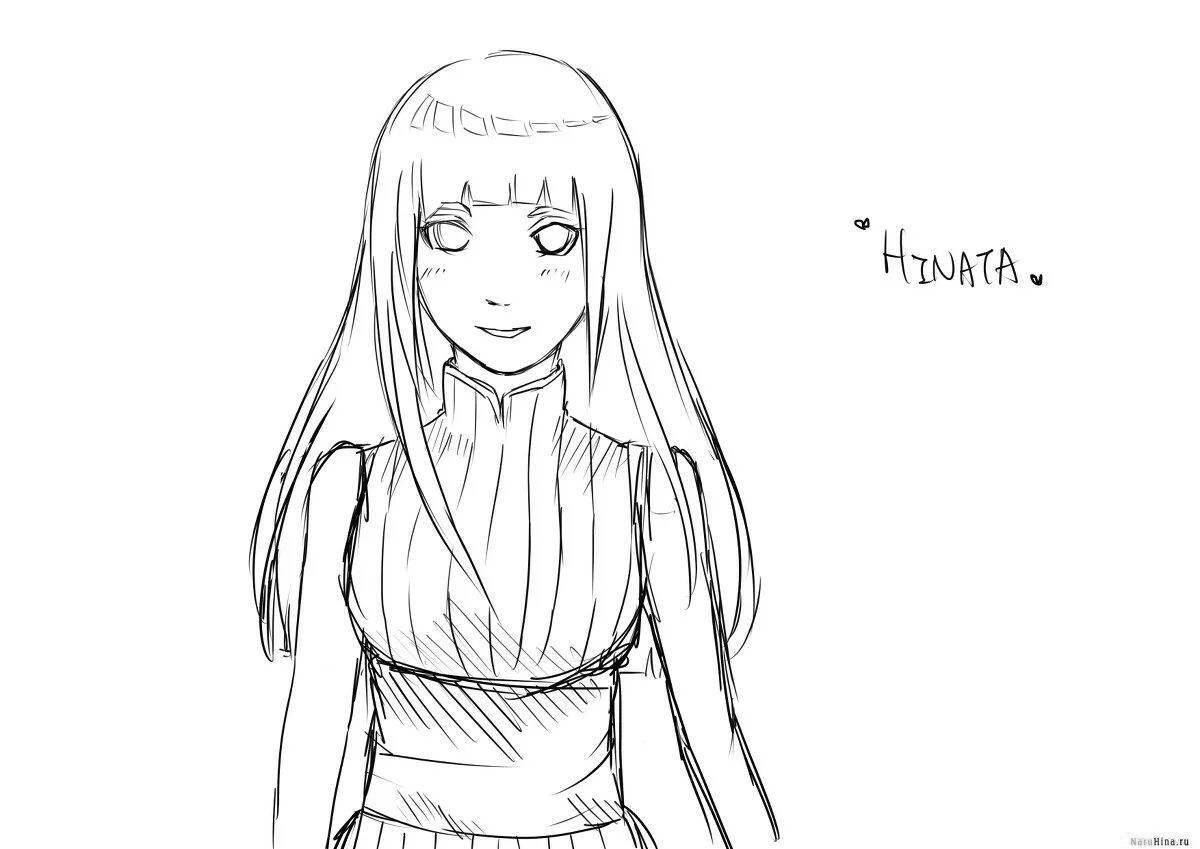 Очаровательная раскраска хьюга хината