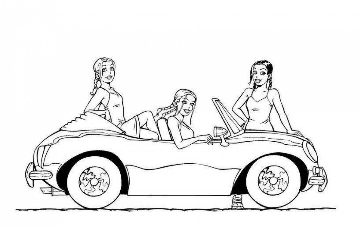 Coloring Pages Barbie in the car (39 pcs) - download or print for free ...