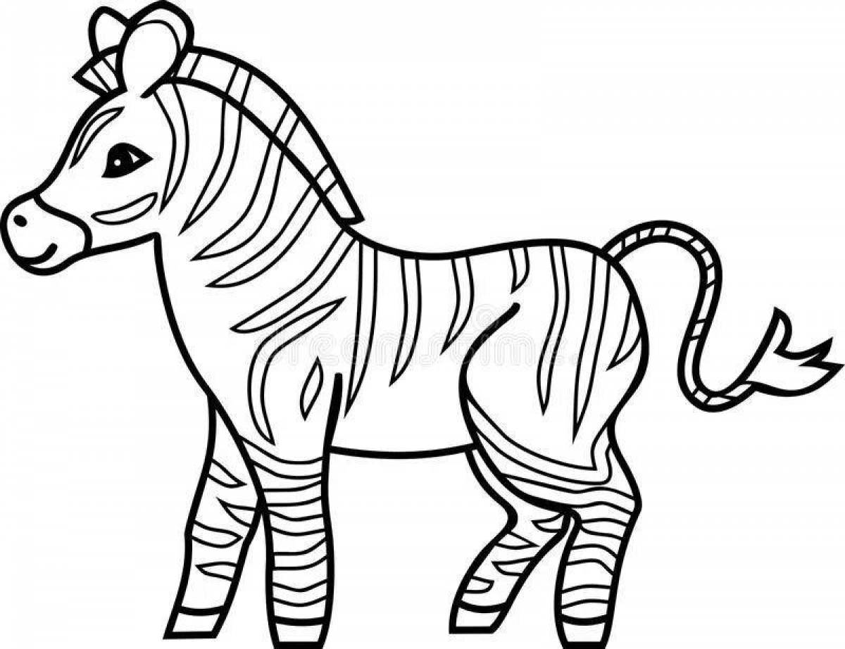 Зебра без полос раскраска для детей