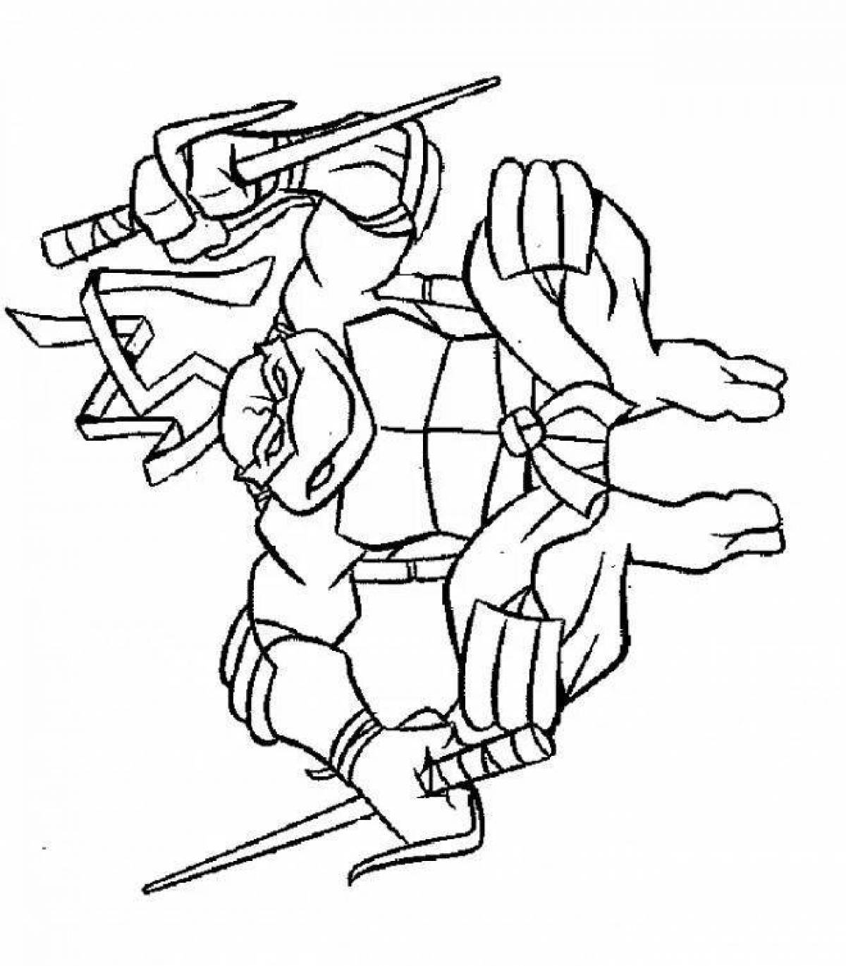 Раскраски Черепашки ниндзя Эволюция Микеланджело