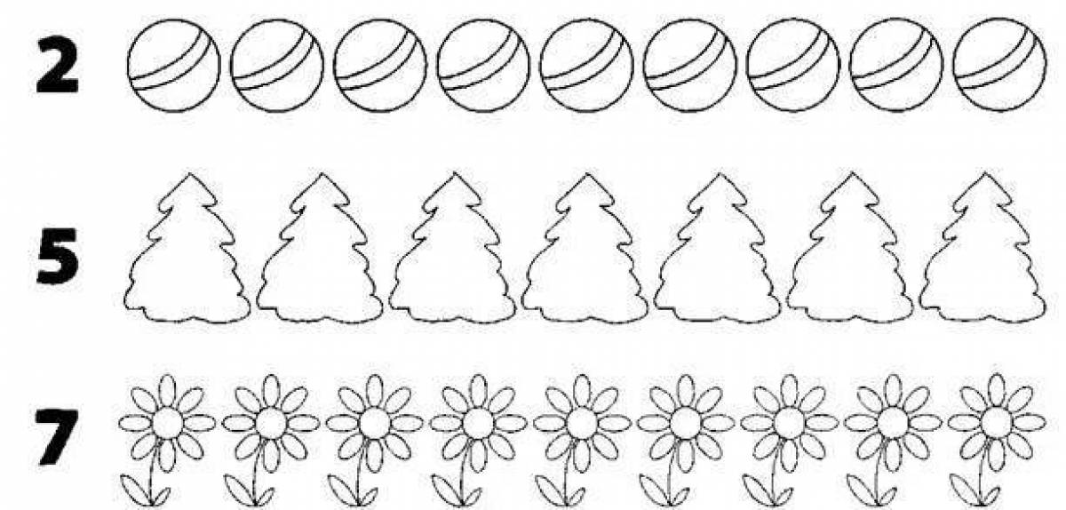 Найти одинаковые шарики. Закрась предметы по количеству. Раскраски счет до 5 для детей. Раскраска счет до пяти. Закрась нужную цифру.