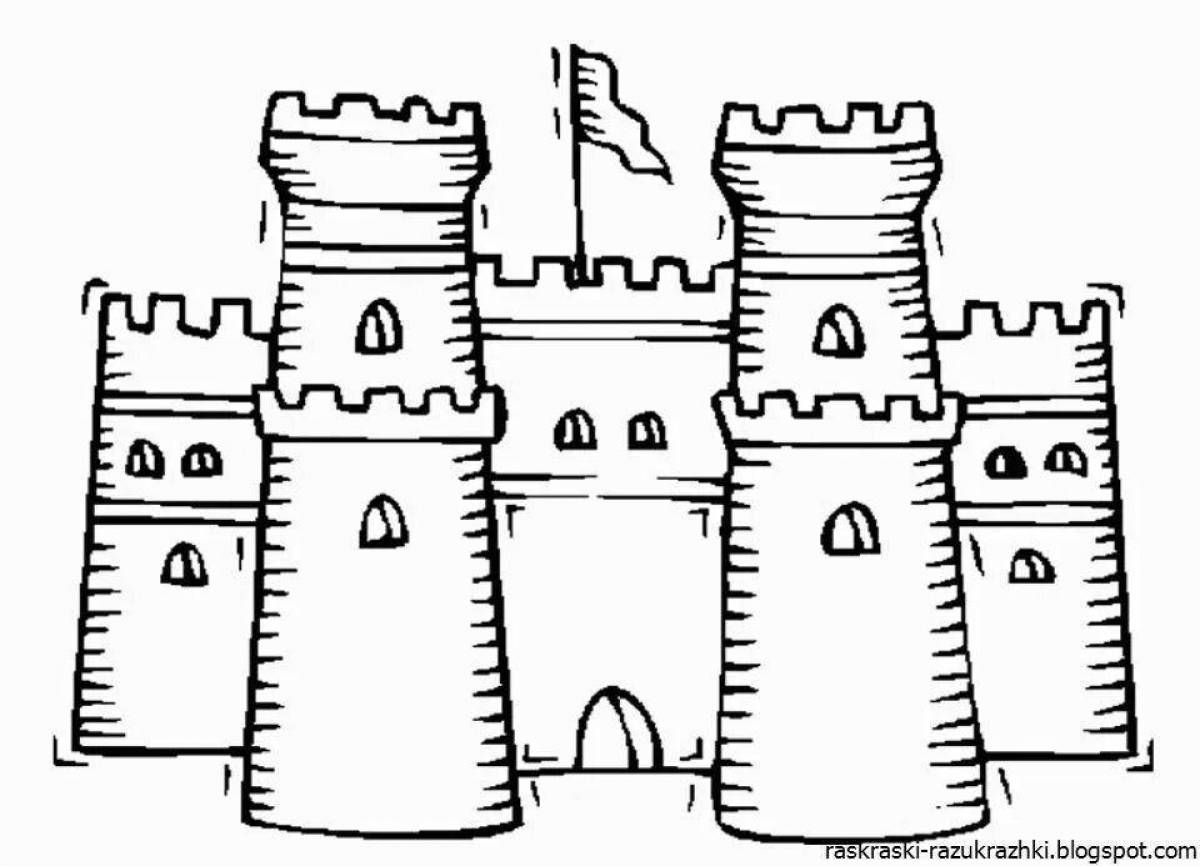 Каменный замок средневековья спереди