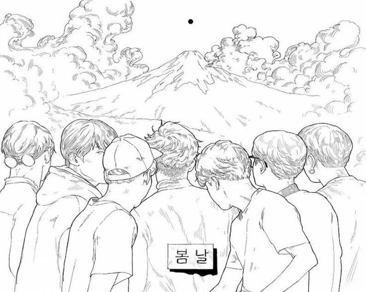 Playful spiral stray kids coloring page