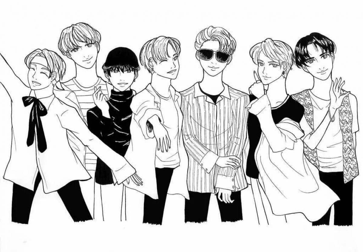 Stray kids glowing spiral coloring page